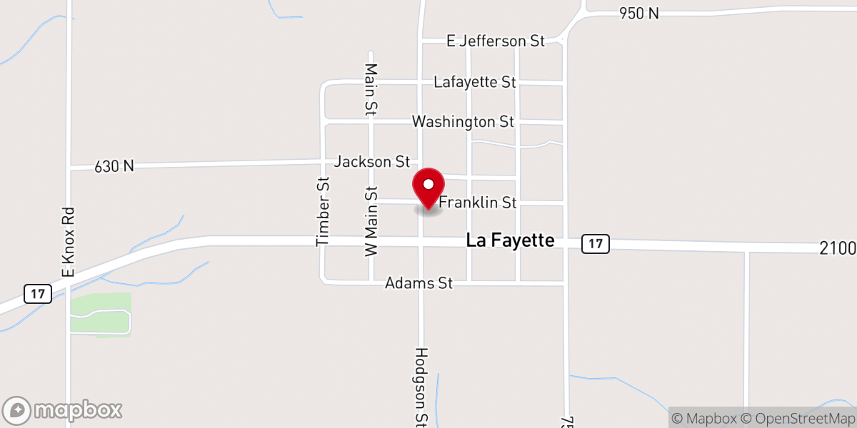 Map showing location of La Fayette Methodist Church