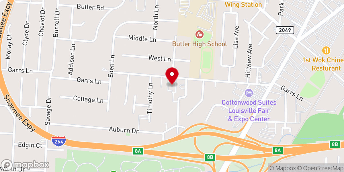Map showing location of Parkview United Methodist Church