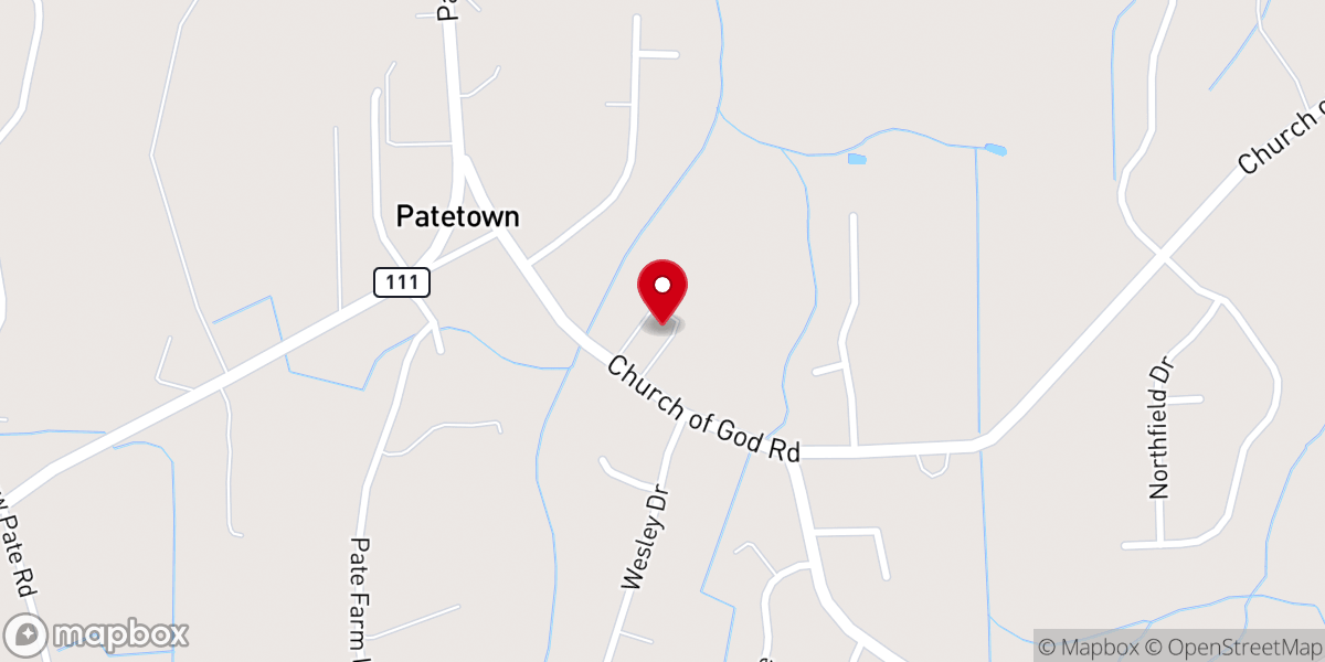 Map showing location of Patetown Church of God