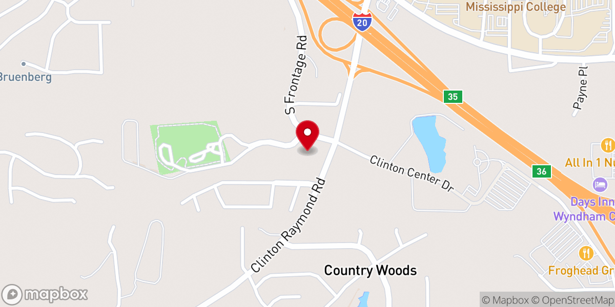 Map showing location of Pineview Baptist Church