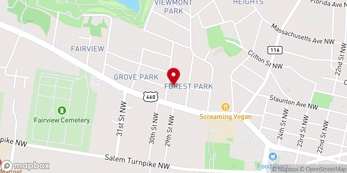 Map showing location of Emmanuel Lutheran Church