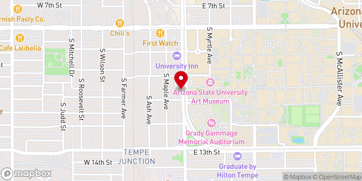 Map showing location of Campus Christian Center
