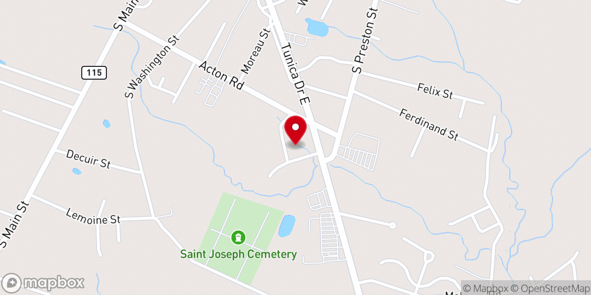 Map showing location of Avoyelles Parish Health Unit