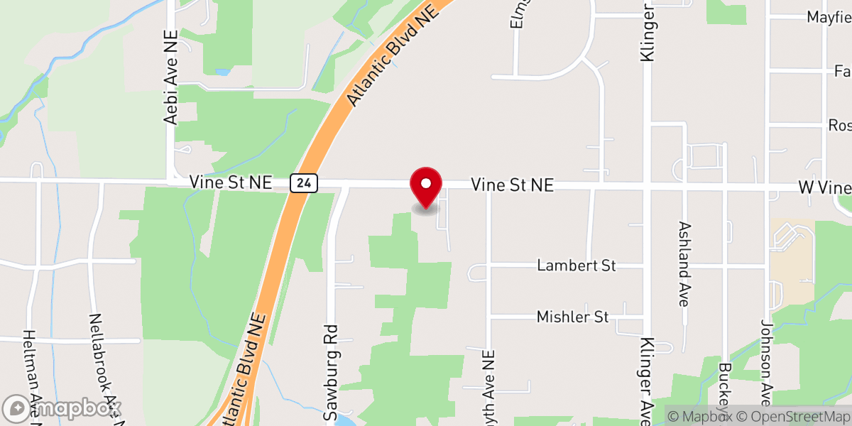 Map showing location of The Vine United Methodist Church