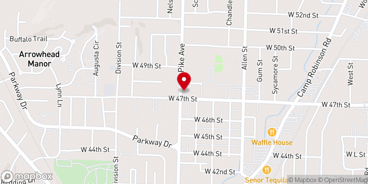 Map showing location of 47th Street Baptist Church