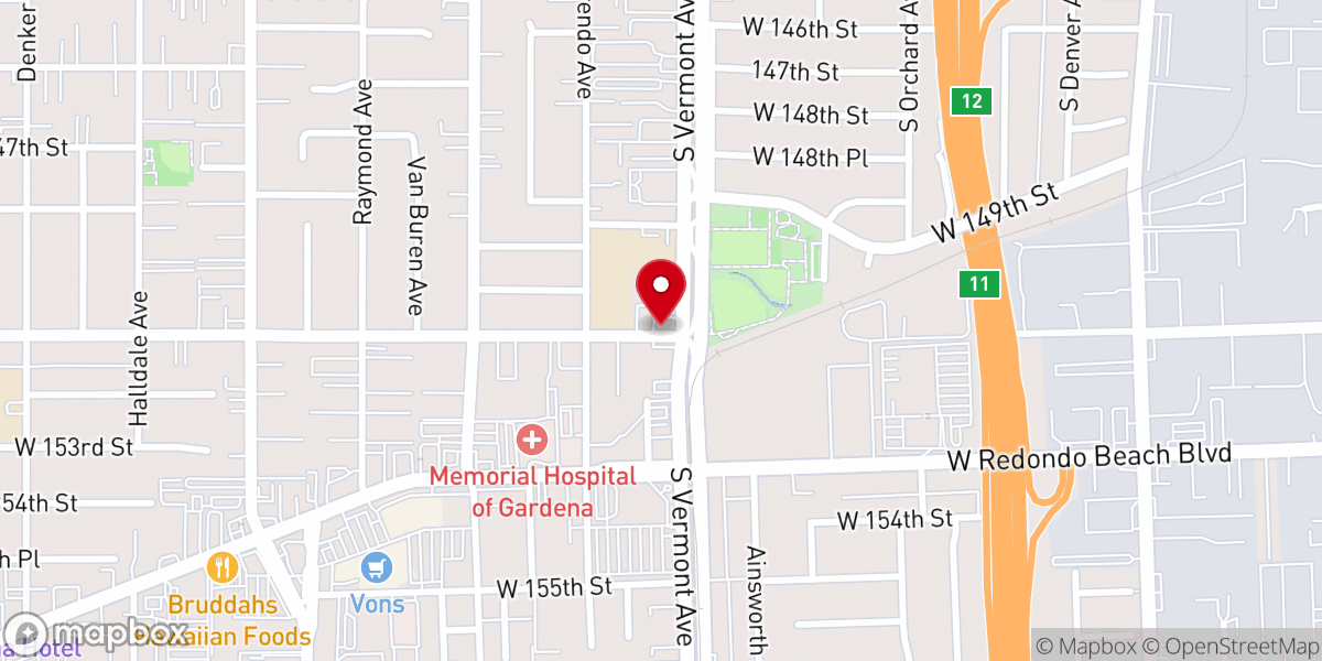 Map showing location of First Southern Baptist Church