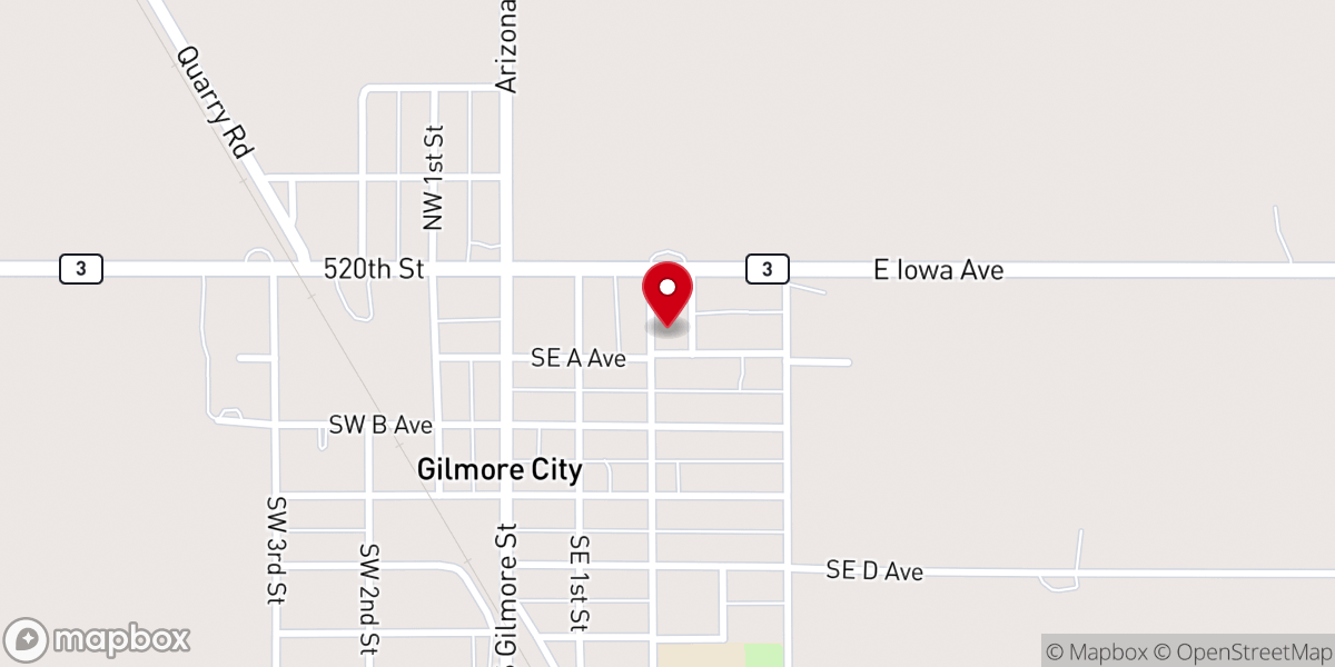 Map showing location of Faith United Methodist Chruch