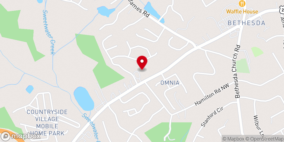 Map showing location of Amazing Grace Lutheran Church
