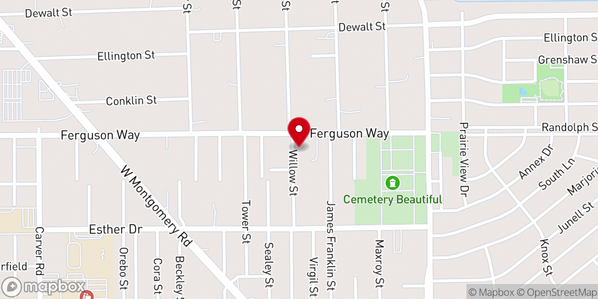 Map showing location of Starlight Baptist Church