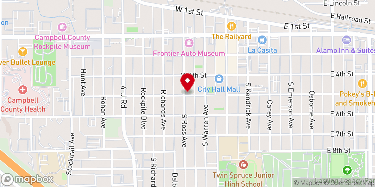 Map showing location of Gillette Memorial Chapel