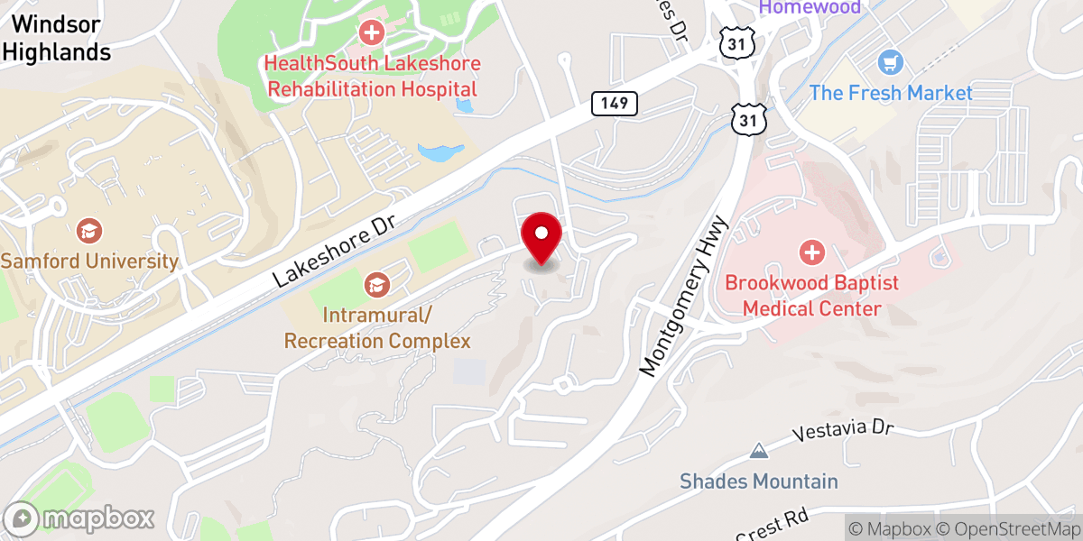 Map showing location of Covenant Presbyterian Church