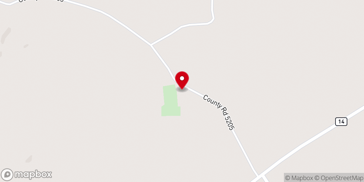 Map showing location of Doty Springs Baptist Church