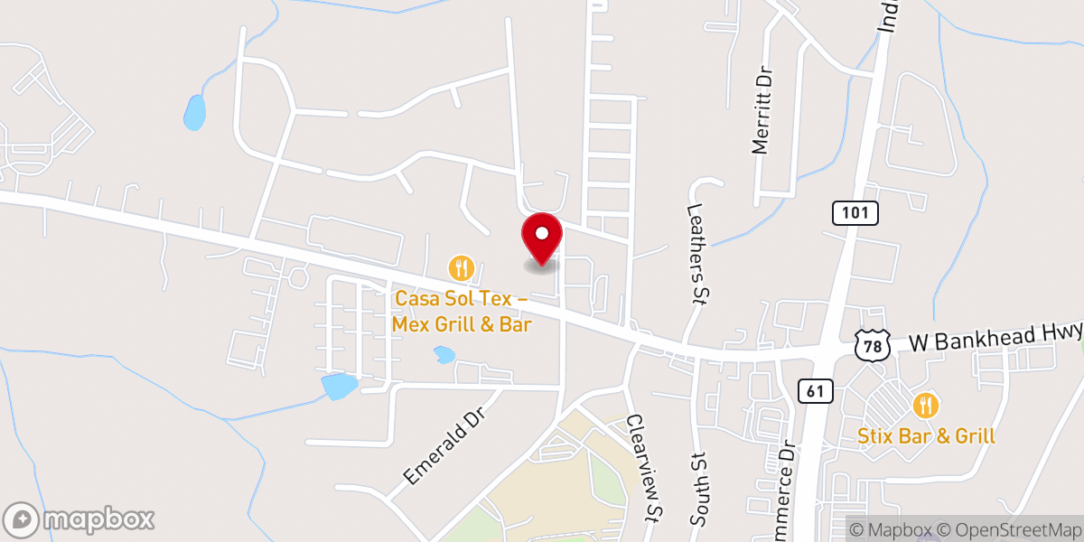 Map showing location of Villa Rica Christian Church
