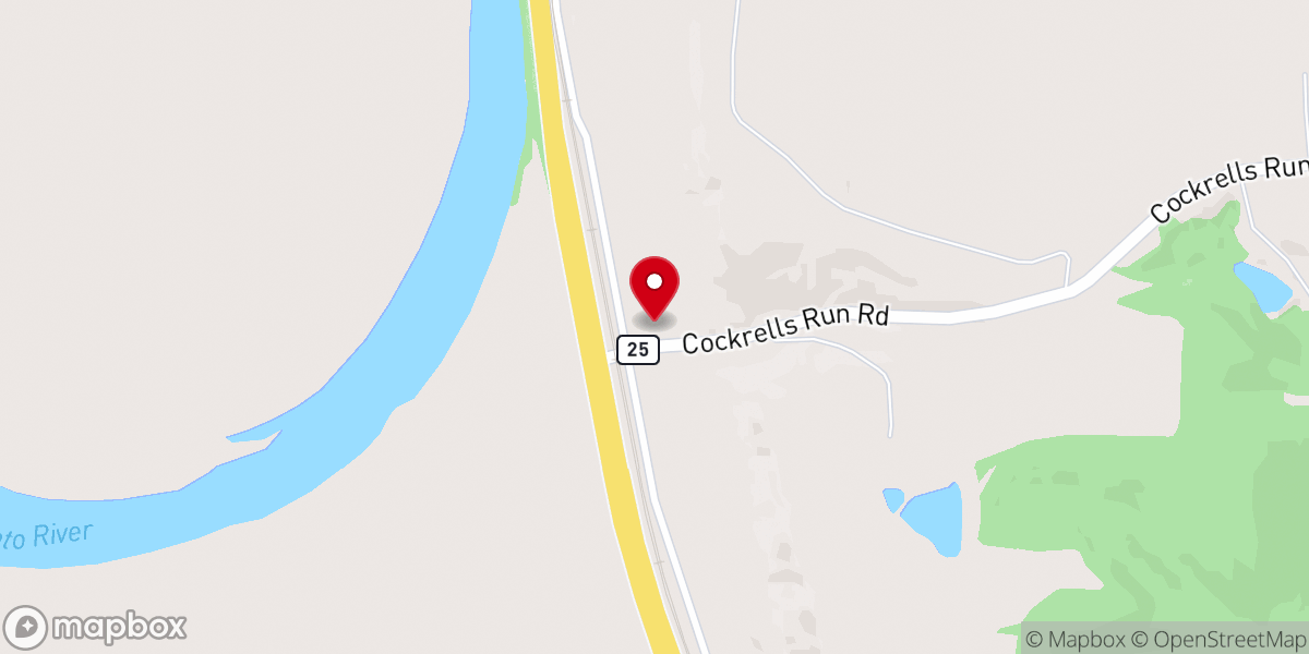 Map showing location of New Hope Free Will Baptist Church