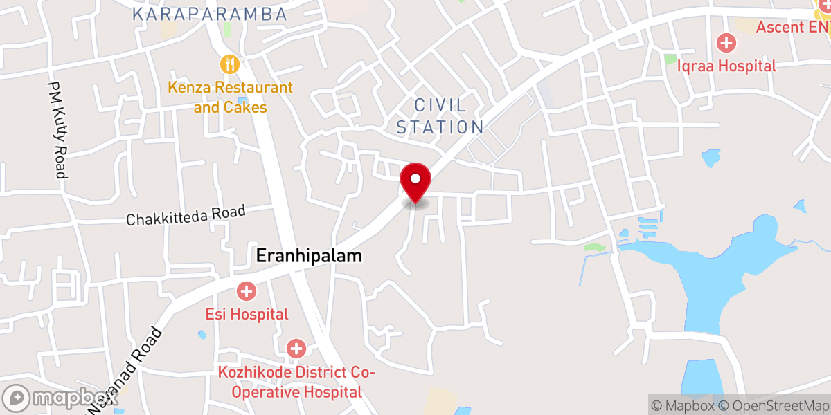 Map showing location of St. Mary's Jacobite Syrian Cathedral