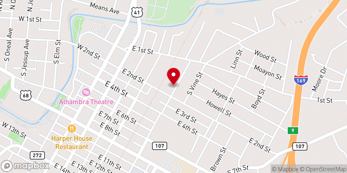 Map showing location of Campbell Street Church of Christ