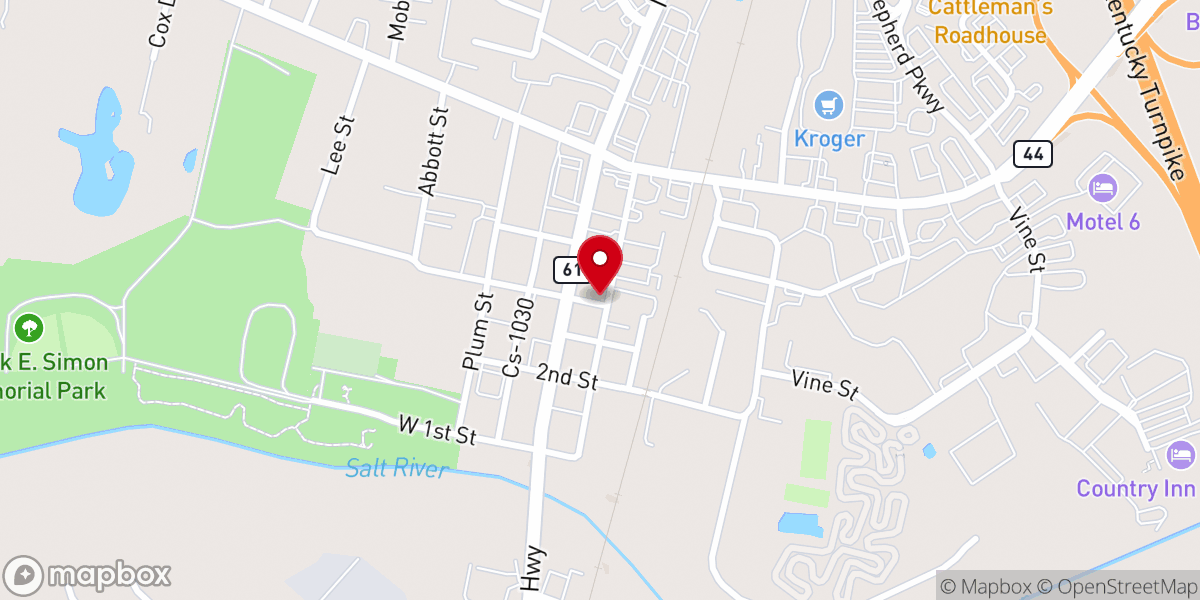 Map showing location of Cedar creek baptist church