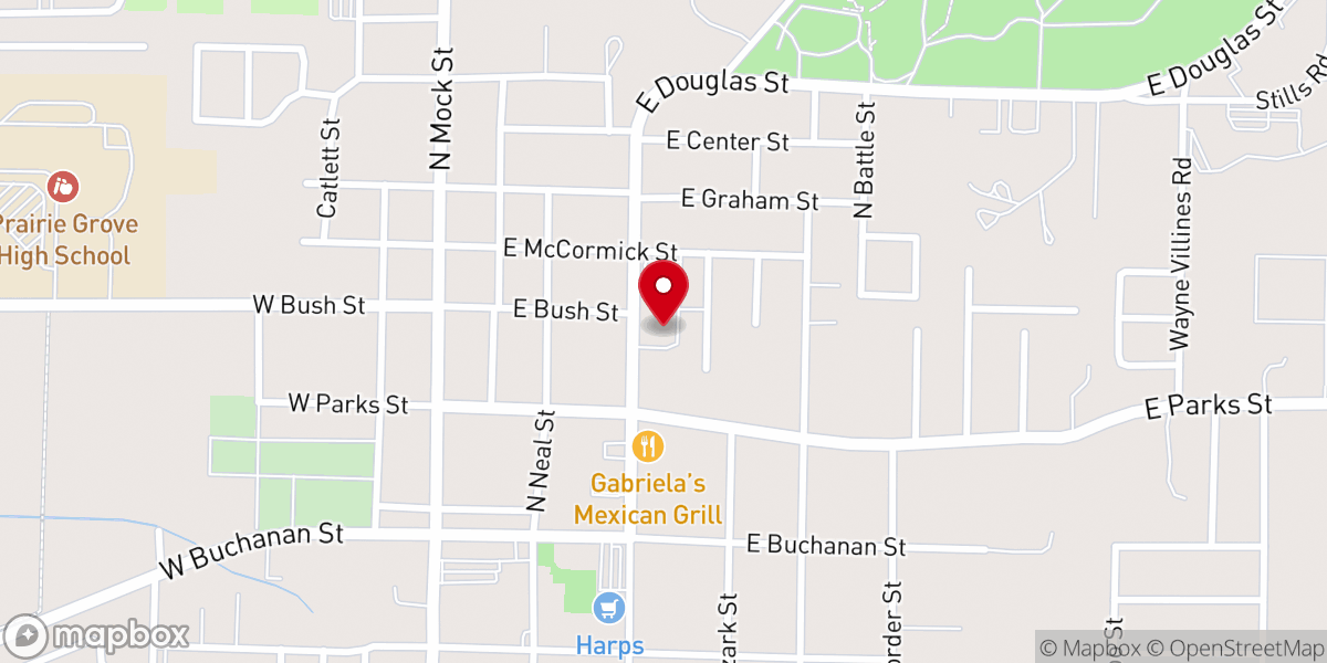 Map showing location of First Baptist Church