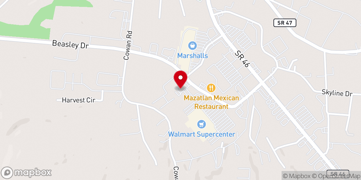 Map showing location of Anew LIFE Church
