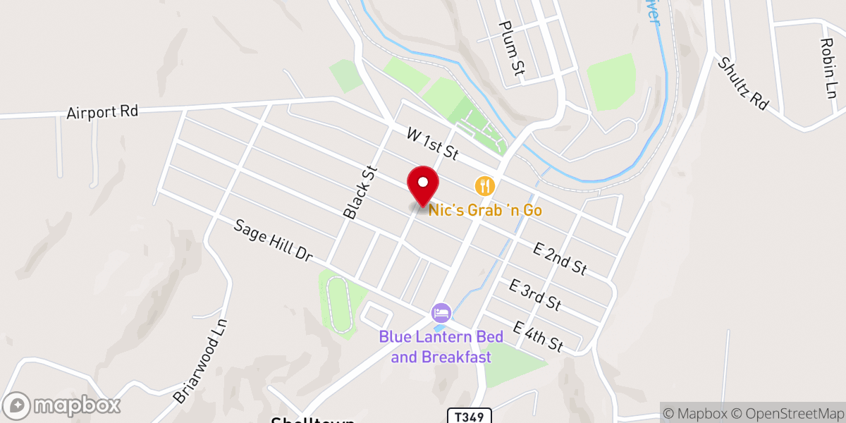Map showing location of United Methodist Church