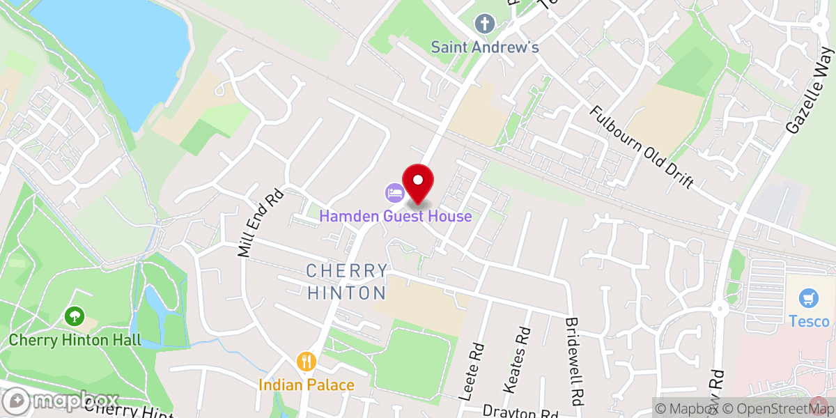 Map showing location of Cherry Hinton Baptist Church