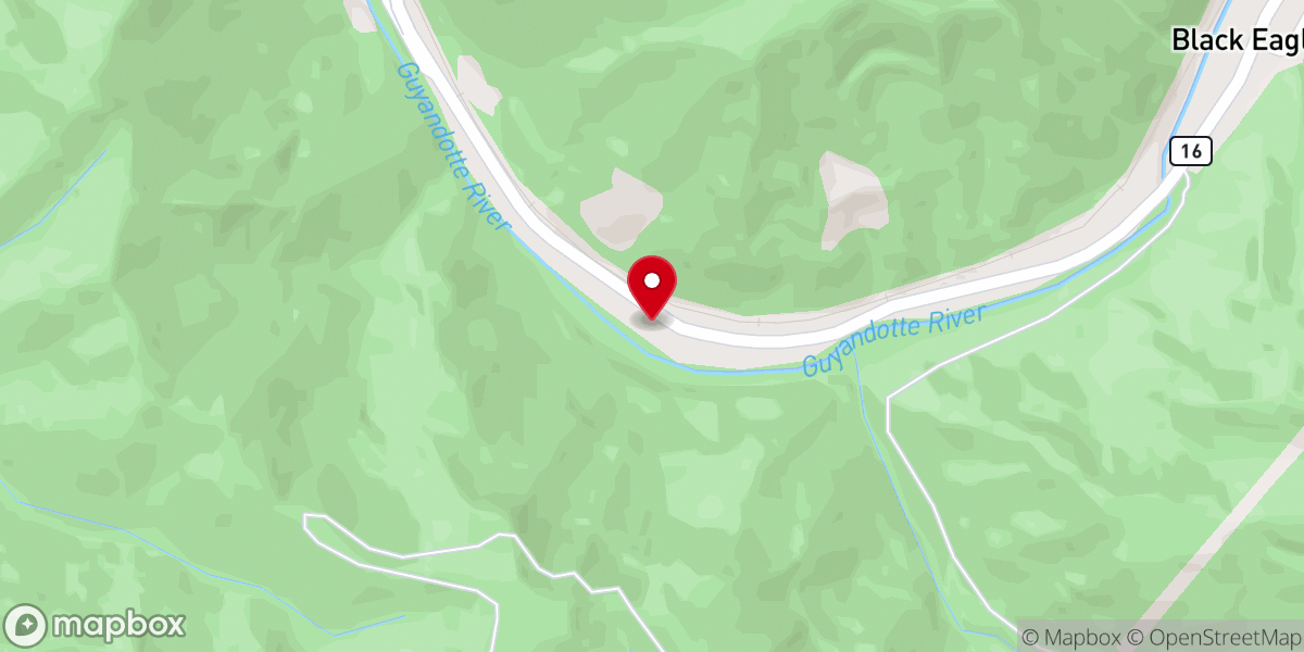 Map showing location of Black Eagle Baptist Church