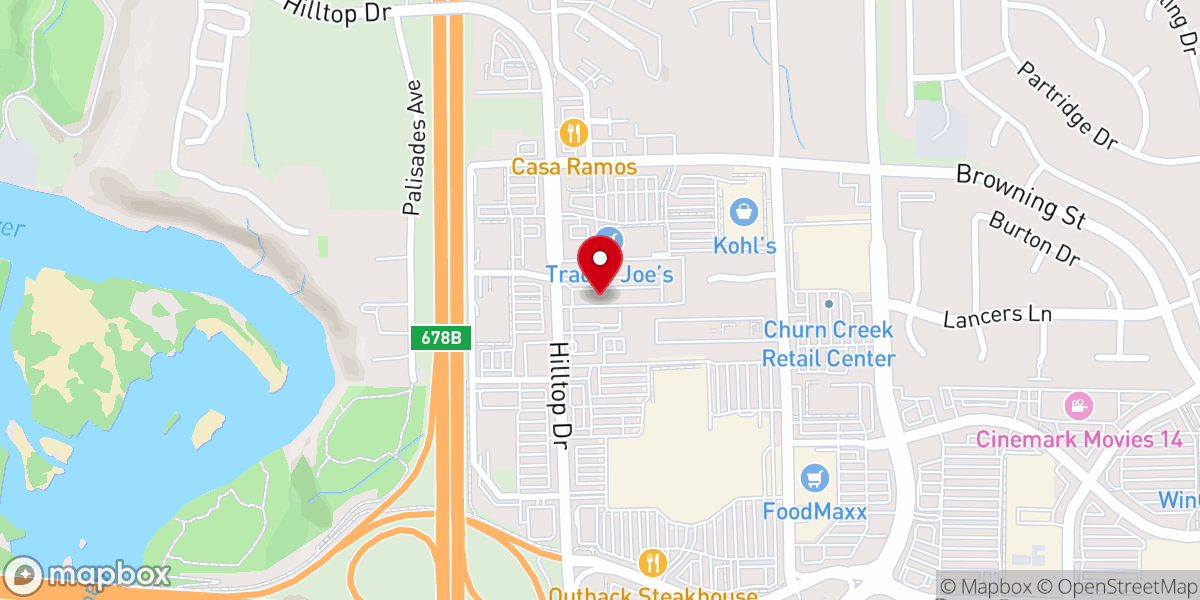 Map showing location of Redding Community Bible Church