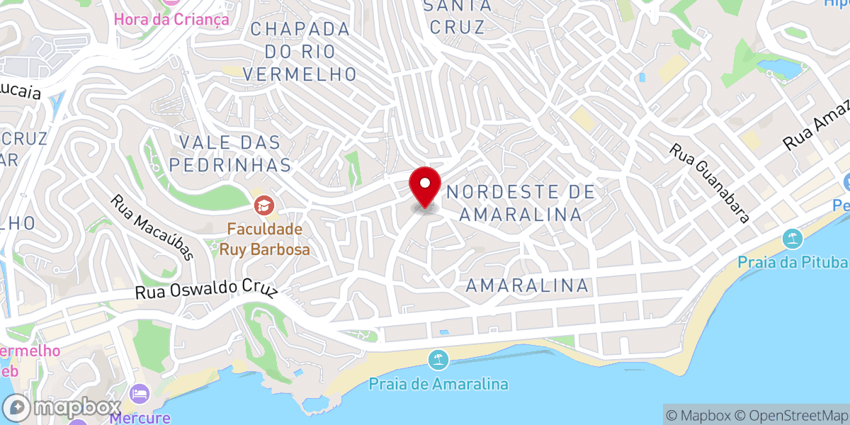 Map showing location of Igreja Batista de Amaralina
