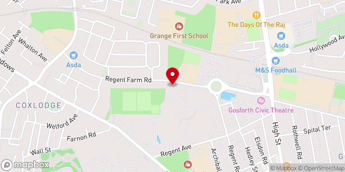 Map showing location of Regent Christian Fellowship, Regent Chapel