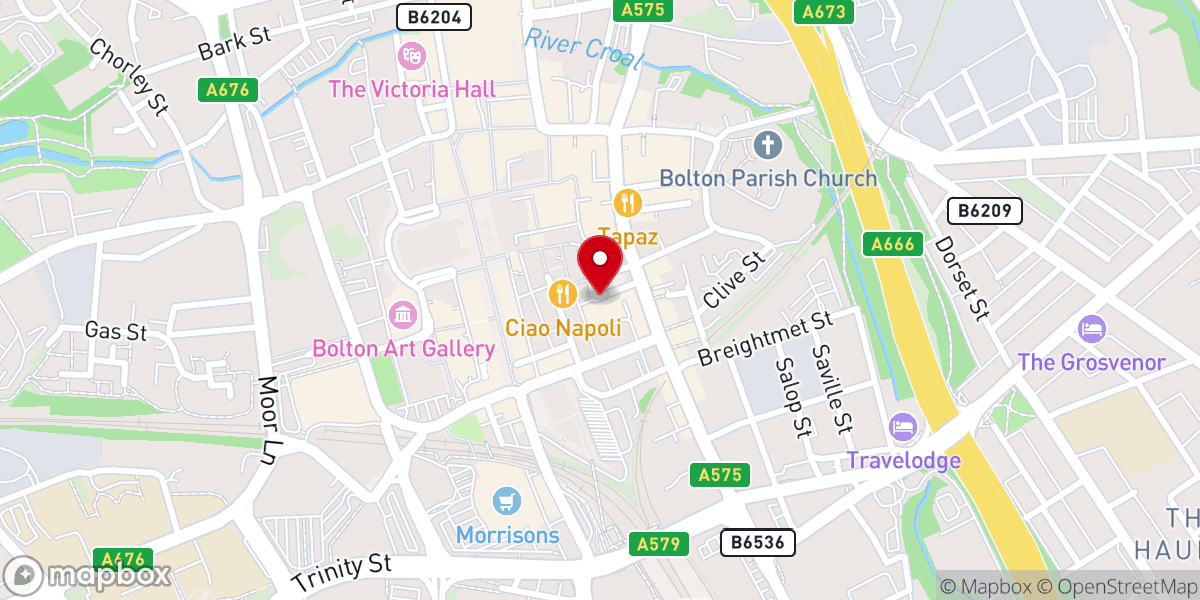 Map showing location of Christ Embassy Bolton (Loveworld Church Bolton)