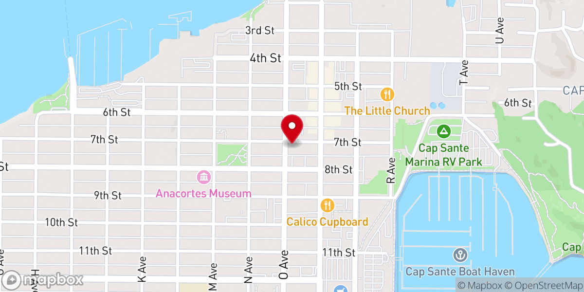 Map showing location of Red Door Thrift Shop