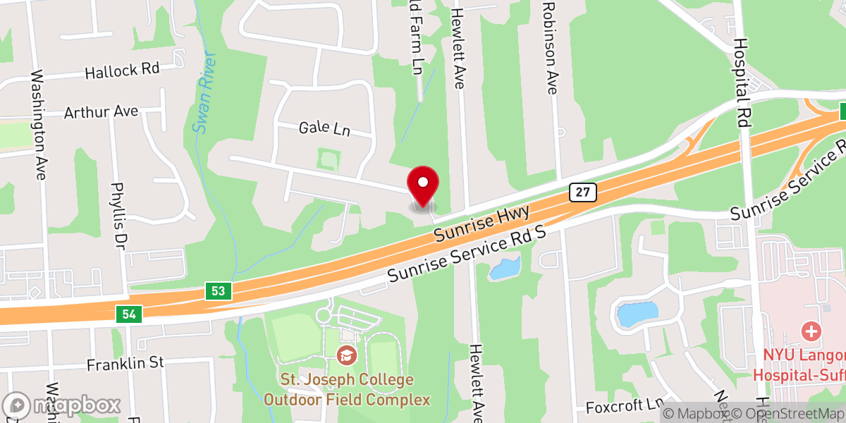 Map showing location of Patchogue Church of Christ