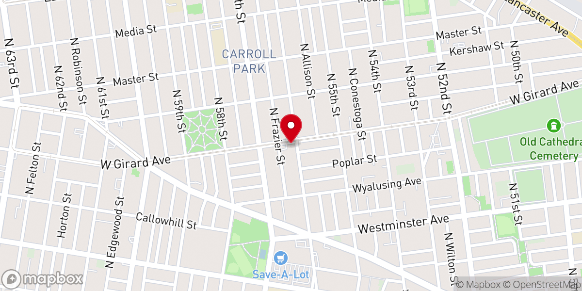 Map showing location of Vine Memorial Baptist Church