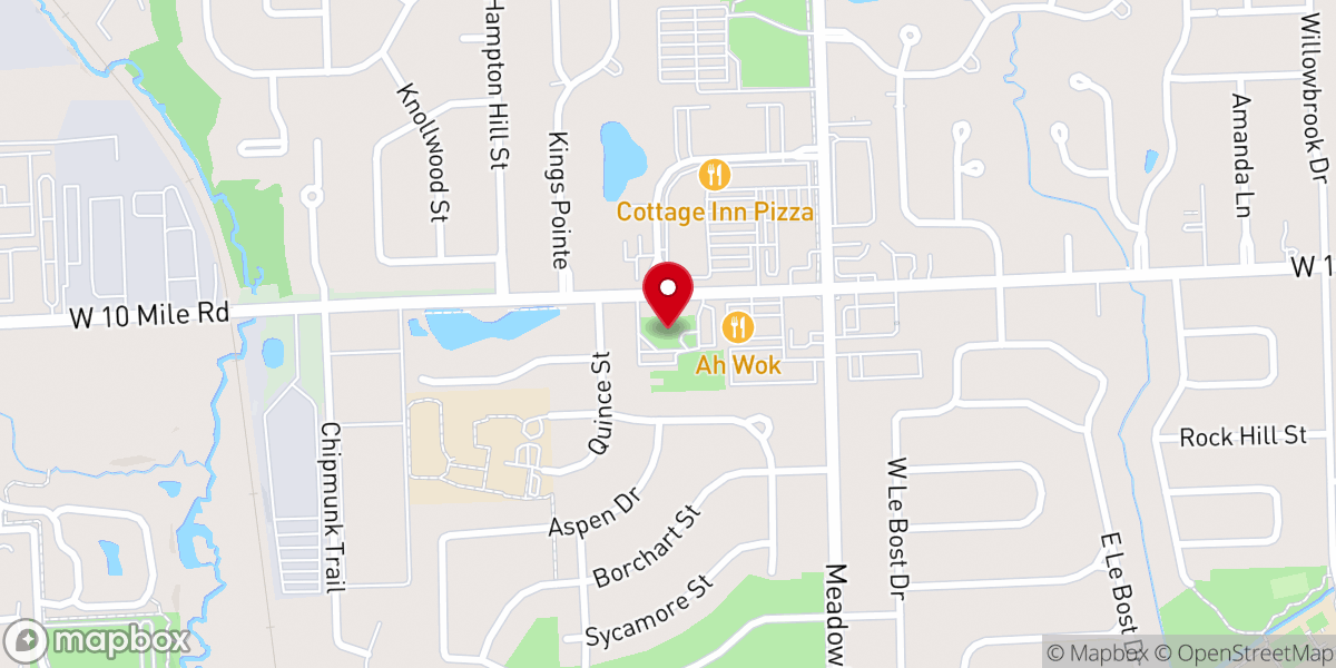 Map showing location of Novi United Methodist Church
