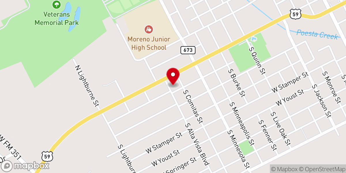 Map showing location of Chapel of Restoration Beeville