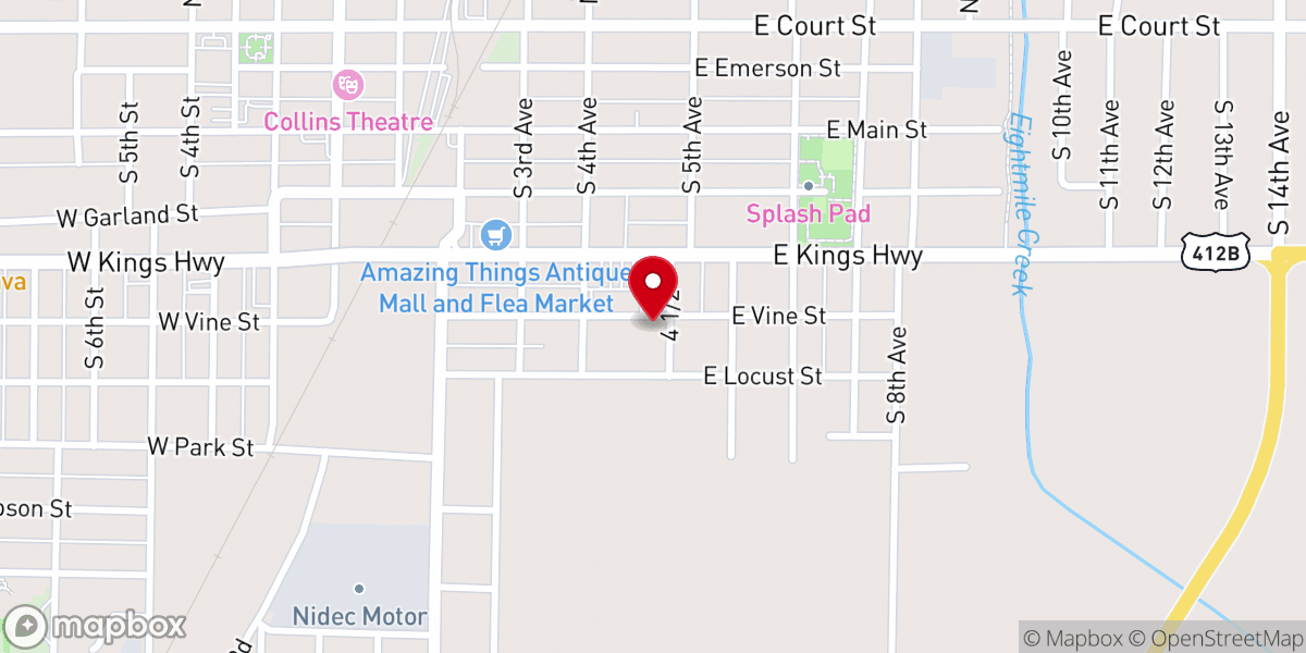 Map showing location of True Holiness Church of God