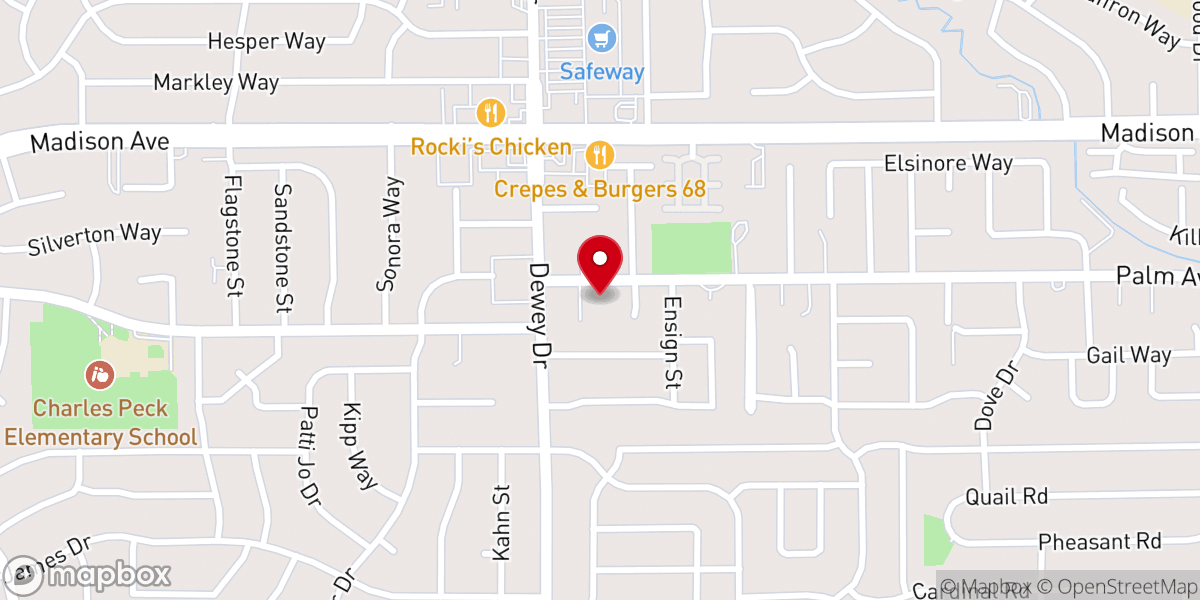 Map showing location of Grace Baptist Church