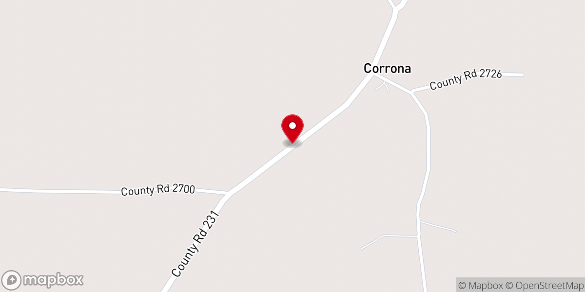Map showing location of Camp Creek Baptist Church