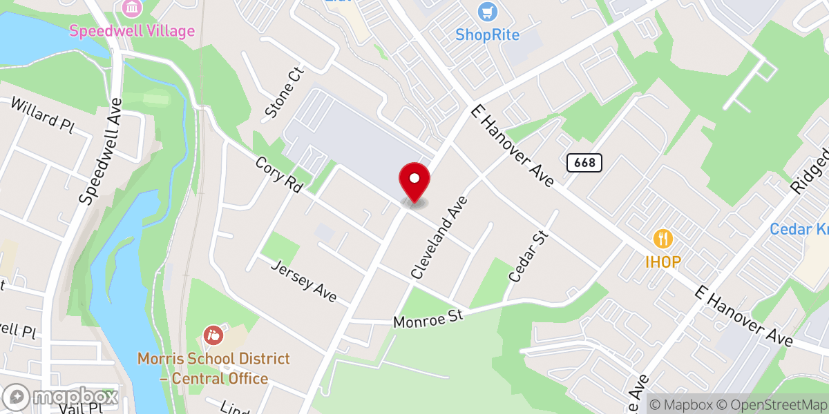 Map showing location of Morristown Church of Christ