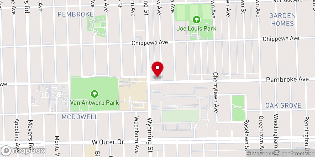 Map showing location of Christian Gospel Center Church of God in Christ