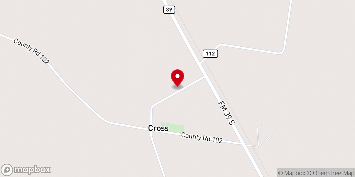 Map showing location of Cross Baptist Church