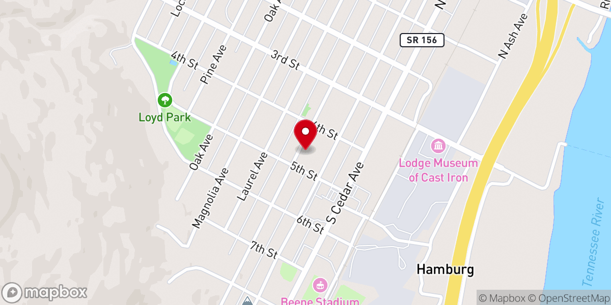 Map showing location of Holly Avenue United Methodist