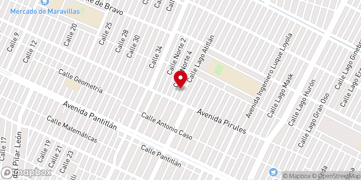 Map showing location of El Rey Ya Viene Centro de Enseñanza Cristiana Evangélica
