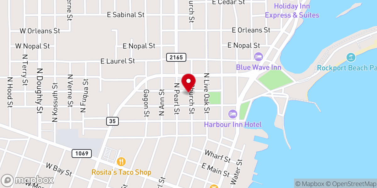 Map showing location of Aransas County Tax Assessor