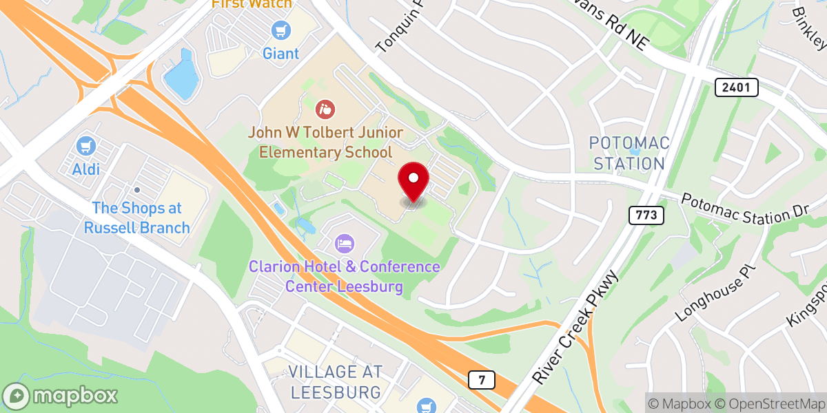 Map showing location of Potomac Hills Presbyterian Church PCA