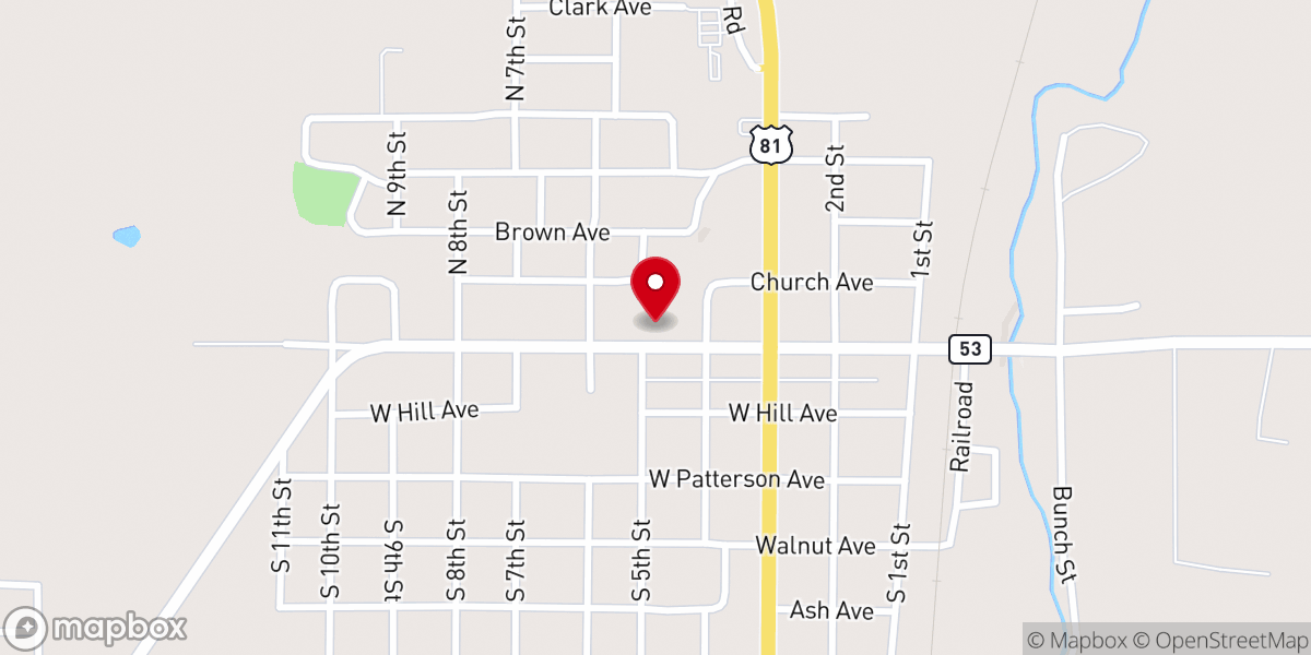 Map showing location of Comanche United Methodist Church