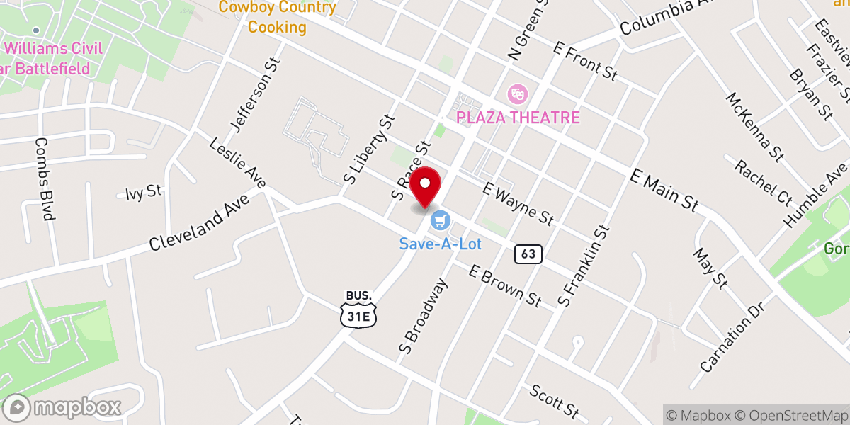 Map showing location of Glasgow Baptist Church