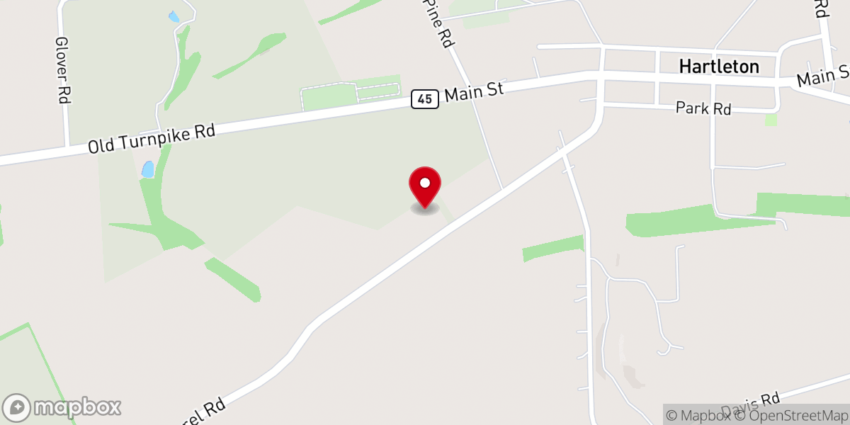 Map showing location of Hartleton Mennonite Church