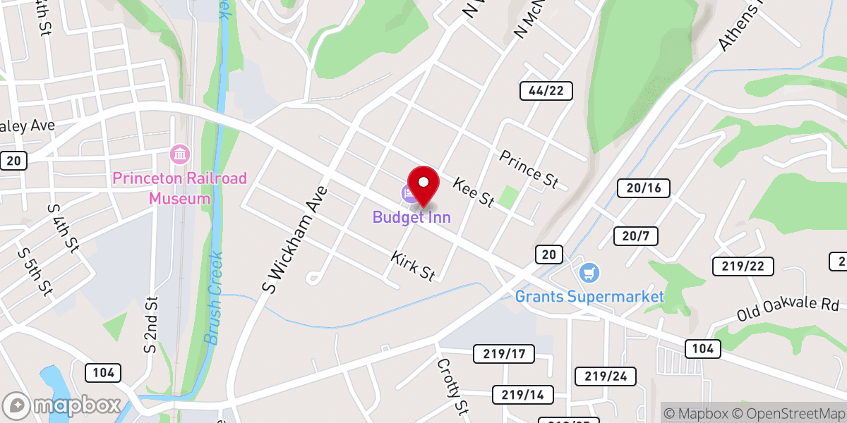 Map showing location of Princeton Praise and Worship Center