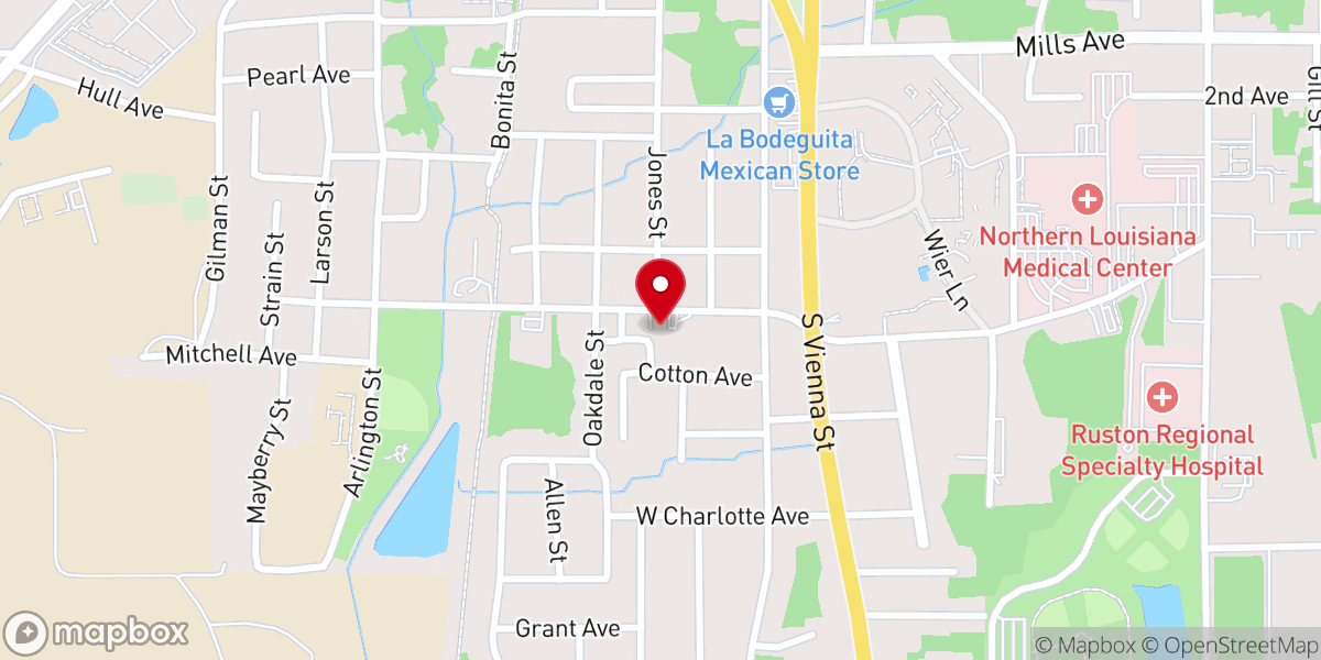 Map showing location of New Hope Baptist Church